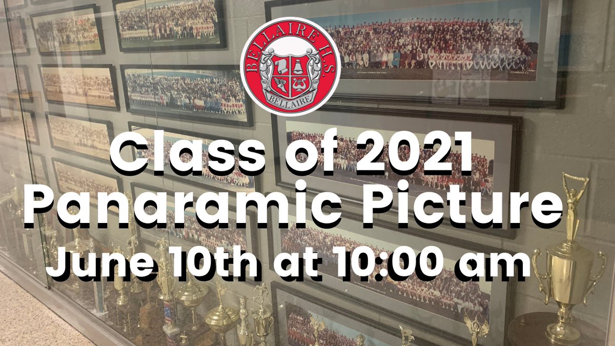 BellaireHigh's tweet photo. Seniors meet us at the entrance to the parking lot on Maple Street Thursday at 10am! Where normal school clothes for the picture.  Remember you can preorder online: https://t.co/dZwcQhjBHB https://t.co/UyzYavvtmA