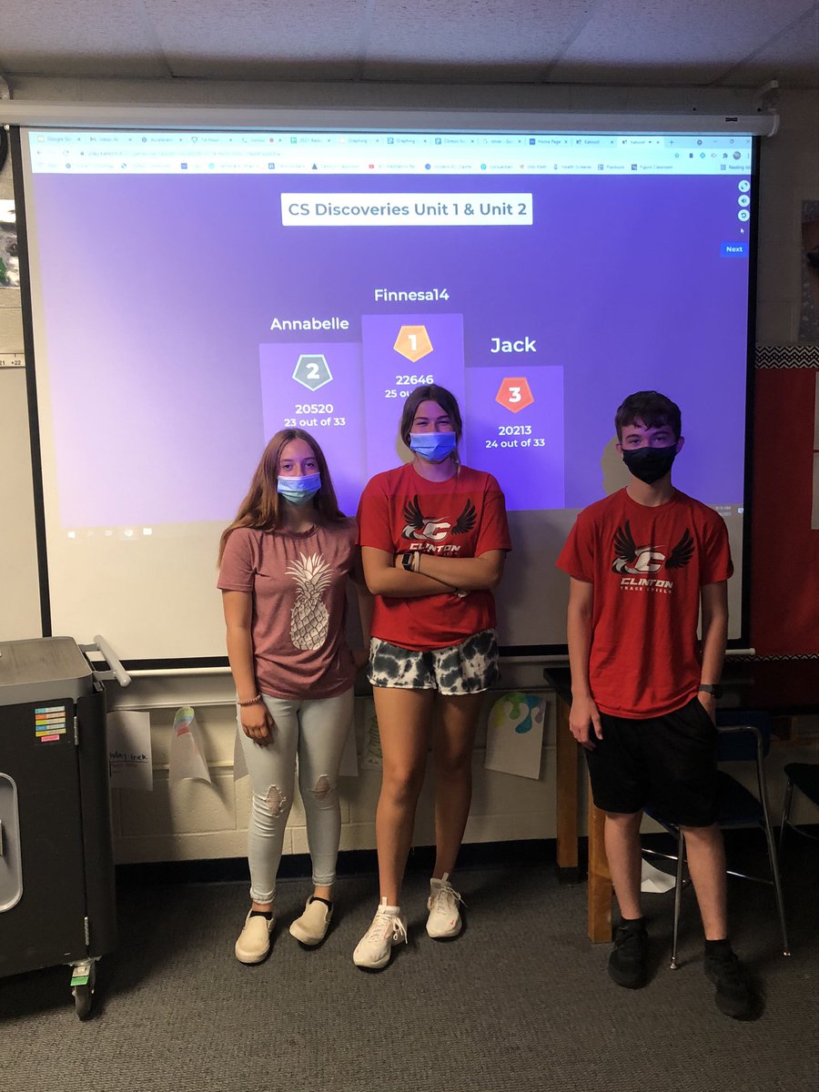 Shout out to the podium winners for the 4th Marking period CS Discoveries Unit 1&amp;2 Kahoot Quiz!!!