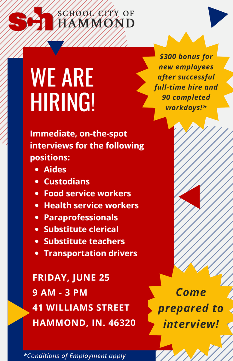 readynwi's tweet photo. Check out the @SCHK12 job fair on Friday, June 25th from 9AM - 3PM. Here is a list of all the positions available. https://t.co/H3YrF5Bdx2