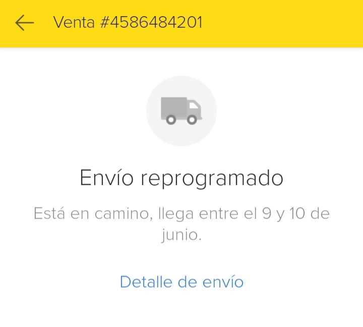 bomflower13's tweet photo. @ML_Ayuda Es venta yo lo envíe y el compradore dice que le llegó el 3/6 y ayer se reprogramo la entrega y dice que llega entre hoy y mañana https://t.co/hhJReotd3h