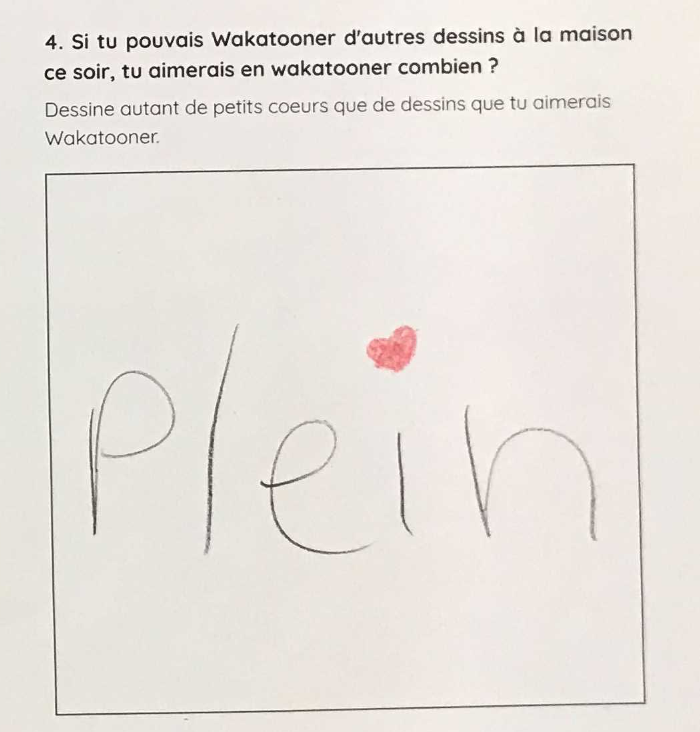 wakatoon's tweet photo. L'imagination des enfants. Alors qu'on recueille leurs avis après une séance de découverte de notre Wakatoon Box au @MSC_Officiel, voici comment l'un d'eux à détourné la consigne de l'énoncé pour répondre :) https://t.co/FS2GPlQJed
