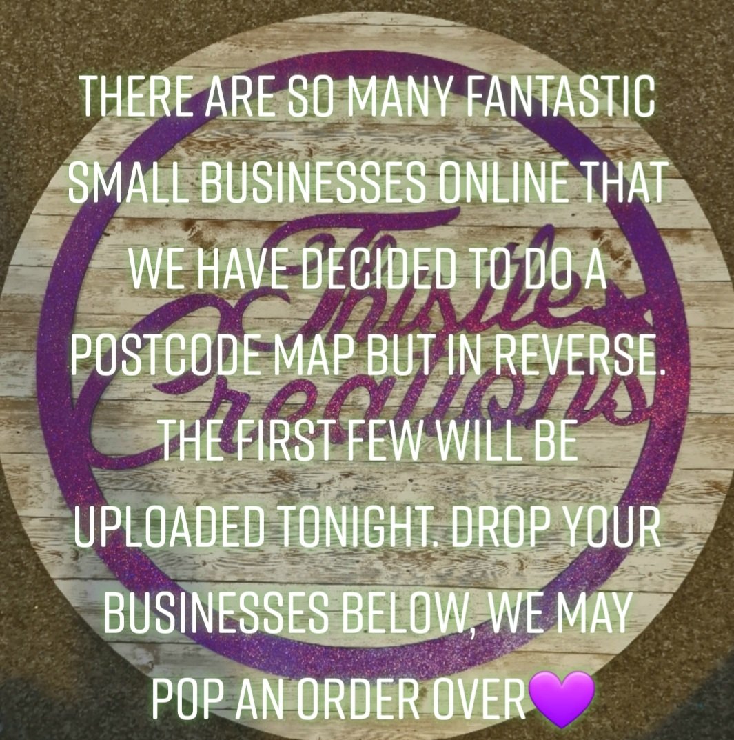 Thistlecreation's tweet image. #supportsmallbusinesses  #postcodemap #reverse 💜