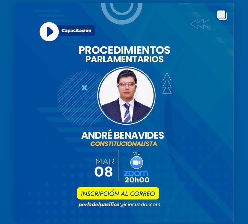 AndreBenavidesM's tweet photo. 📌 Gracias a la invitación de @JciPerlaPacific estuvimos ayer conversando sobre el procedimiento legislativo en la @AsambleaEcuador y las reglas de práctica parlamentaria. 

Fue entretenido explicar la teoría con ejemplos políticos reales y memes 😃 https://t.co/qkHHkw4miW
