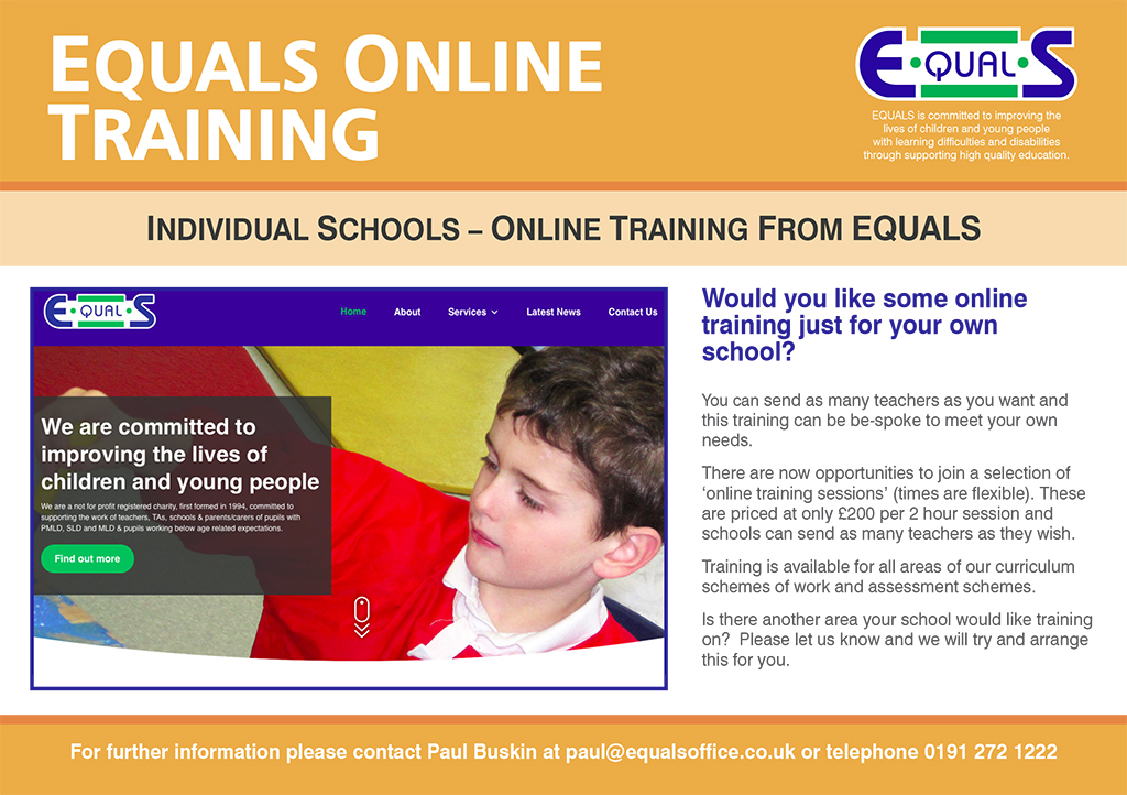 equals.co.uk/individual-sch…
Individual school training is also available at only £200 per a 2 hour online session. Schools can send as many teachers as they want.
