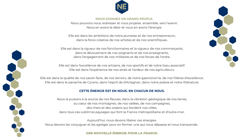 Nouv_Energie's tweet photo. Nous sommes un grand peuple. Nous pouvons nous redresser et nous projeter, ensemble, vers l'avenir. Nous en avons le désir et l'énergie. Cette énergie est en nous. En chacun de nous. 

Pour une #NouvelleEnergie et une #NouvelleEspérance avec @davidlisnard. https://t.co/m5JgNlXeZv