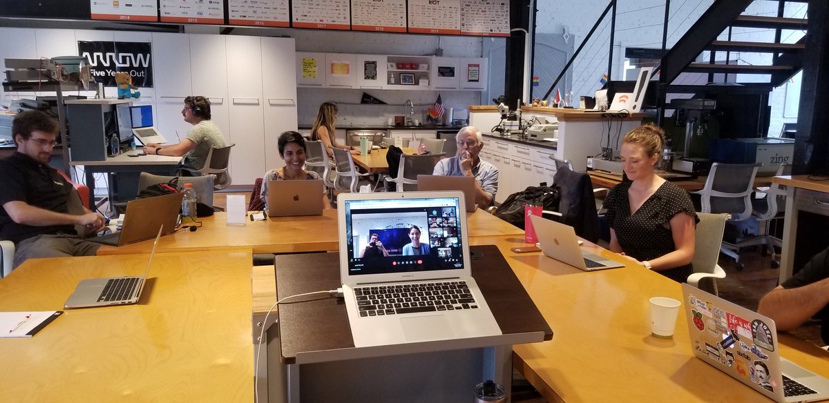 TomSnyderRIoT's tweet photo. Here's what a virtual accelerator looks like. Love having teams both online and here at #RIoTLabs https://t.co/xynr9WcYfw