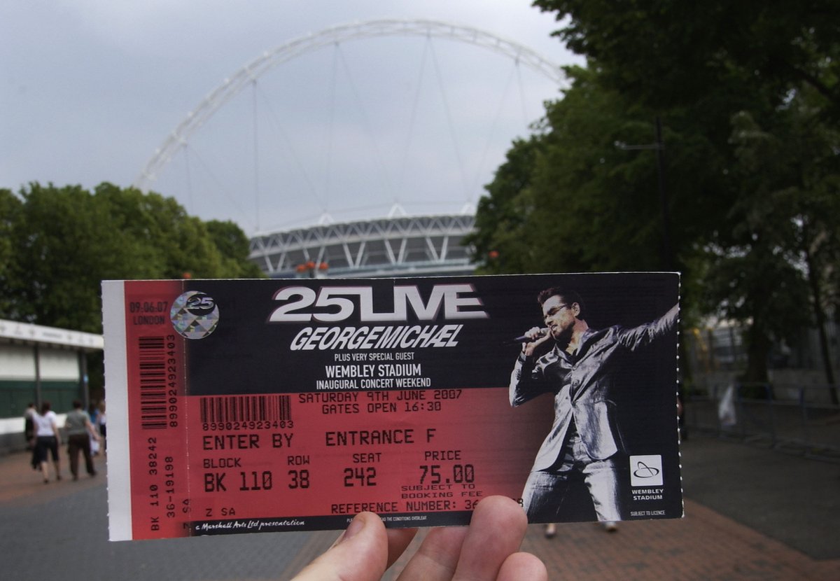 wembleystadium's tweet photo. George Michael makes history at Wembley 🏟️

#OnThisDay in 2007 the late, great George Michael performed the first ever concert at the new Wembley Stadium. 

#OTD https://t.co/i1tqKdhNQg