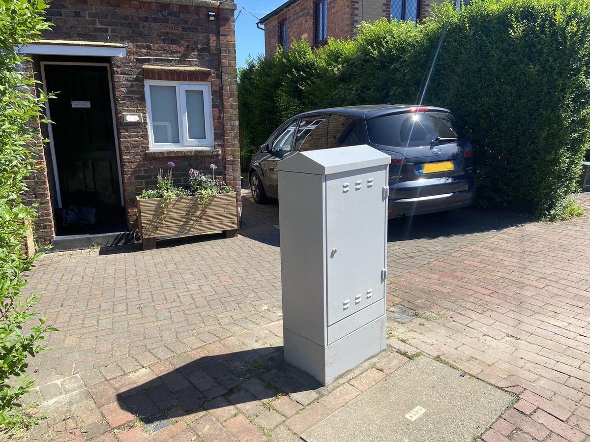 errr... <a href="/virginmedia/">Virgin Media ❤️</a> you’ve just installed a massive cabinet across our driveway. Replacing the annoying but much smaller unit that was there previously. Who do I need to speak to get this sorted? I thought new installs especially on pavements were meant to be sunk in the ground?