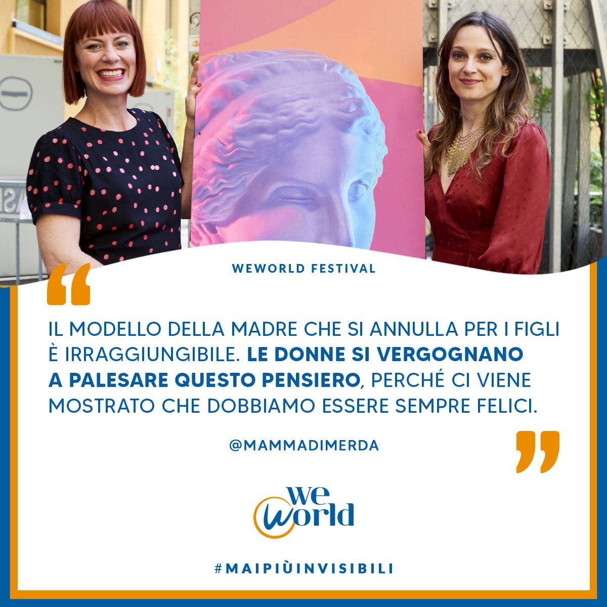 WeWorldOnlus's tweet image. Cosa resta del WeWorld Festival?
L'emozione di tornare a un evento in presenza, tante foto per non cancellare il ricordo e soprattutto molti importanti consigli che ci hanno dato le nostre ospiti. Eccone una piccola selezione. #maipiùinvisibili