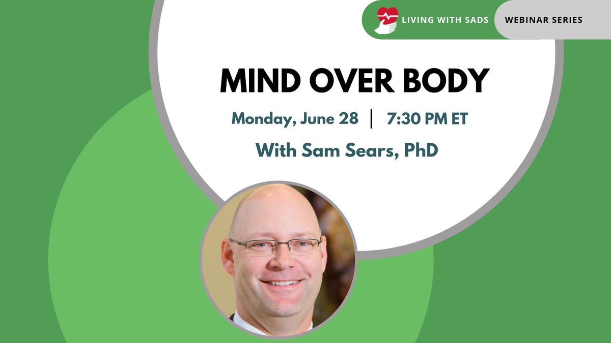 Coming up in just a few weeks! Dr. Sam Sears has spent much of his career working with patients with ICDs to overcome their anxiety. Join our webinar to hear how to improve your mental health and live and thrive with your cardiac condition. Register here: ow.ly/sZ6Q50EUhbL.