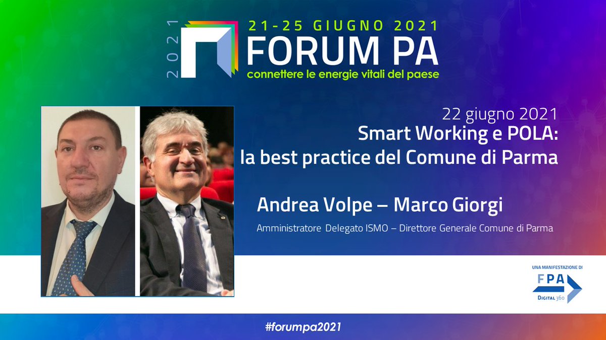 IsmoSrl's tweet photo. ISCRIVITI AL TALK. 22 Giugno, 2021 | h.15:30 -16:00 "Smart Working e POLA: la best practice del Comune di Parma" con @AndreaVolpe1971 e @MarcoGiorgi61 https://t.co/YurfZKEWhV #RestartItalia #forumpa2021 #roadtoforumpa2021 #pola #smartworking #comunediparma https://t.co/HvsMk1NDZb