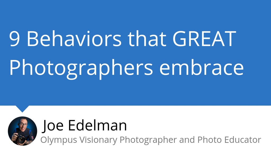 JoeEdelman's tweet photo. Let me give you one bonus trait⦠Great photographers aren't afraid of failure.
Read the full article: 9 Behaviors that GREAT Photographers embrace
βΈ https://t.co/UC5Wtl0qNf
#greatphotographers #TOGCHAT https://t.co/wczcTQx5JC