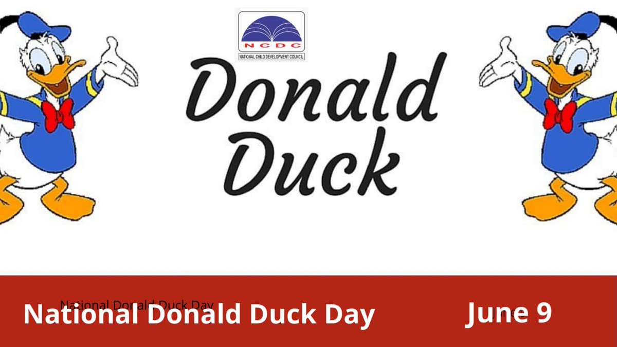 ncdccentre1's tweet photo. National Donald Duck Day observed  on June 9th each year commemorates the birthday of a funny animated cartoon character. Donald Duck made his first screen debut on June 9, 1934, in The Wise Little Hen .#donaldduck #animatedcartoon #ncdc #onlinemontessori https://t.co/EVopHCVQxz
