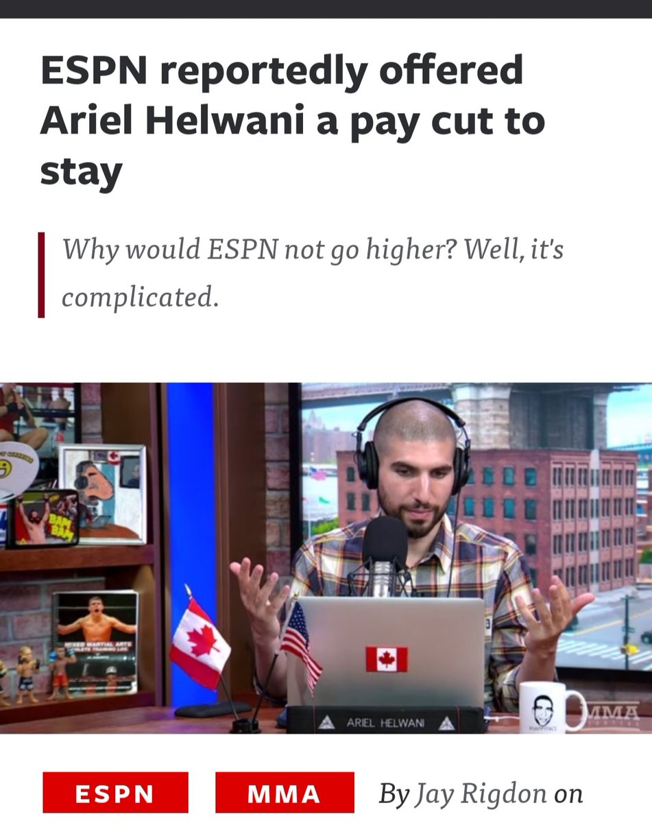 EkStyle82's tweet photo. Really? ESPN, Ariel is one of the best of in the business, instead of a raise you want him to take a paycut #MMATwitter #MMA #ufc #Showtime https://t.co/5FfdCmGLih