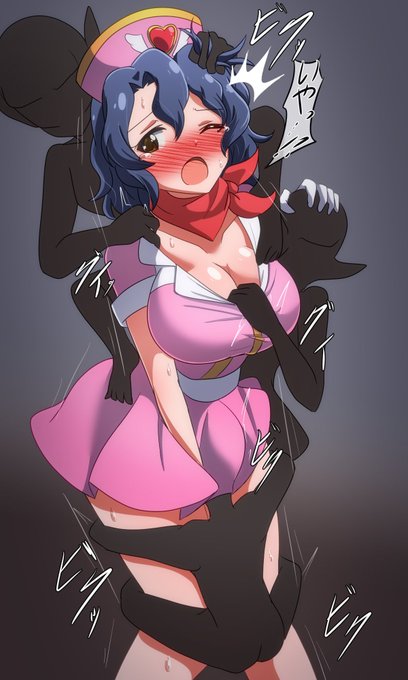 アイドルヒーローズのバトルナースこと風花さん。VS…なんかこうデストルでゴブリン的な某。
子供サイズに群がられて好き勝手されるやつ好きです #ミリエロ 