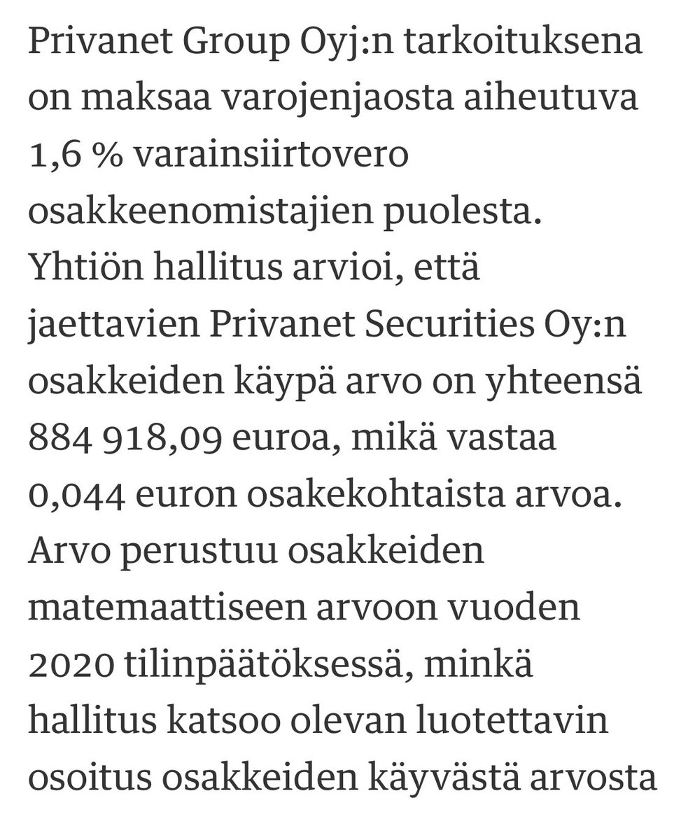 JuhaVaris's tweet photo. #Privanet ja päivän ihmettely: yhtiön hallituksen mielestä Securitiesin oikea arvo on 0,044 EUR/osake, kun kurssi on ollut alimmillaan 0,25. Tuo tieto olisi ollut tarpeen viime vuoden lopulla…😉 #mitähänhuomenna https://t.co/Jm2xU7rPes