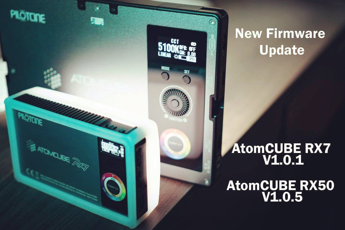 pilotflyteam's tweet photo. New firmware for Atomcube rx7 and rx50 is available for update via Cubersync app.

#pilotcine #atomcuberx7 #atomcuberx50 #newfirmwarerelease #cubersyncapp https://t.co/2Ee2OGArYm