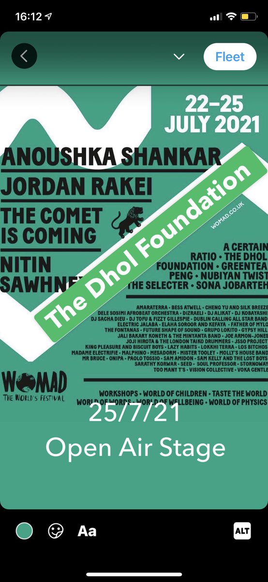 Looking forward to performing at WOMAD @WOMADfestival on Sunday afternoon! Come and see the magic!