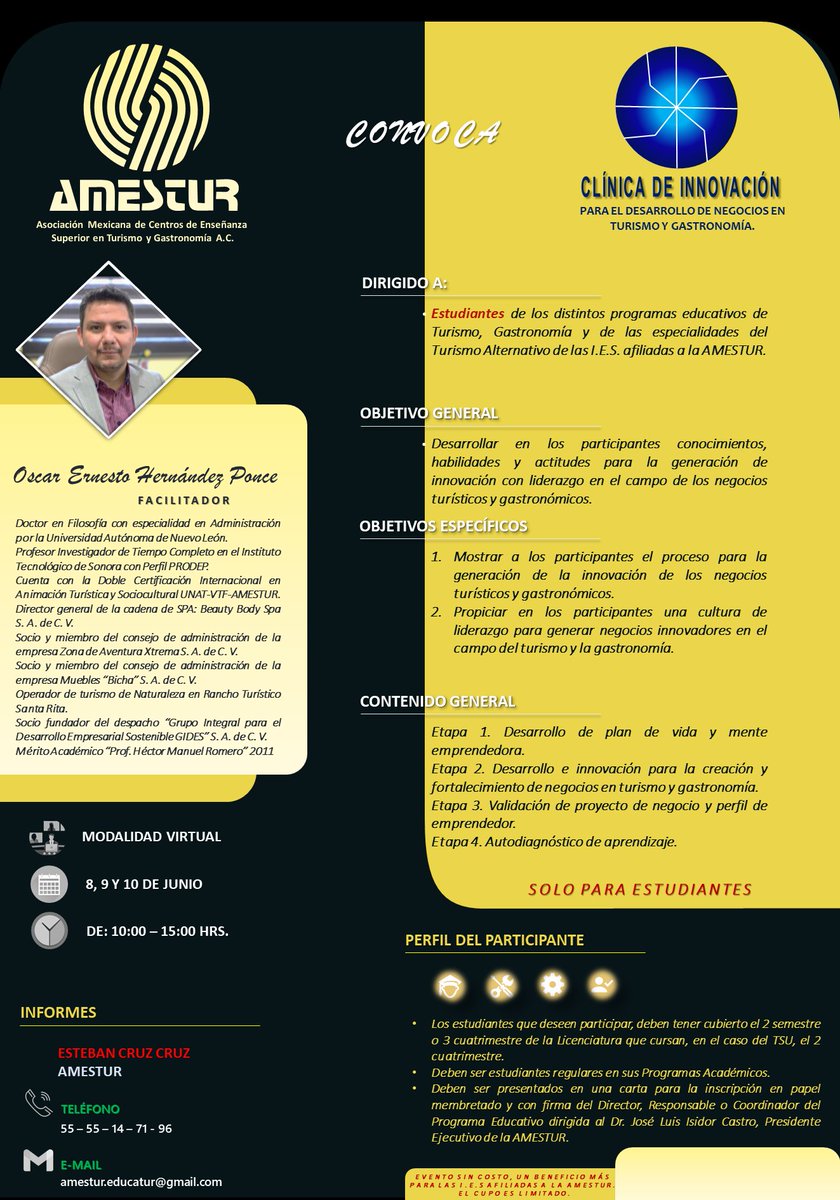 AMESTUR9's tweet photo. Continuamos con la Clínica de Innovación en su segunda versión #AMESTUR https://t.co/Z6RTM5vFH0