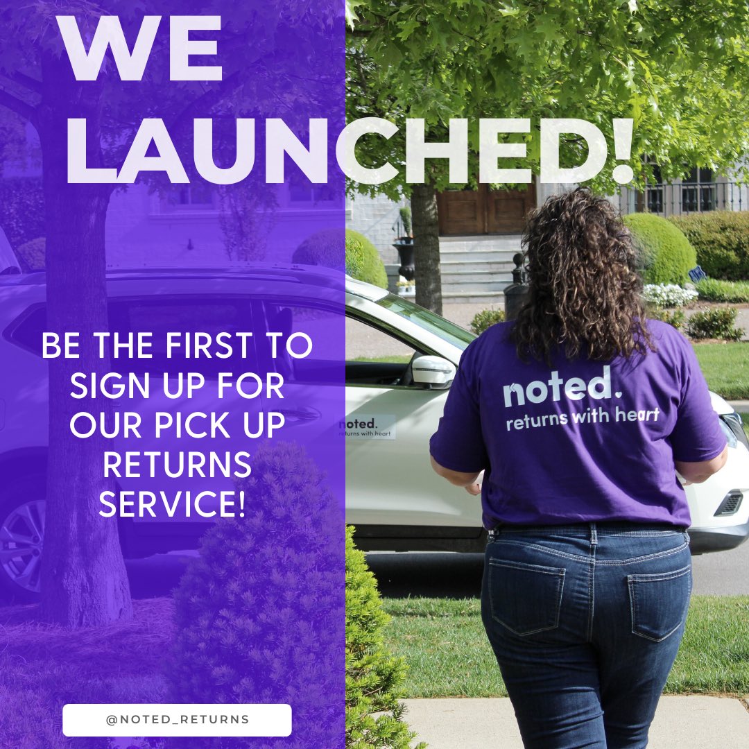 We’re officially here NASHVILLE and we’re so excited 🎉 
Want to be one of the FIRSTS to use noted? 
Shoot us an email at [support@notedreturns.com] to receive the exclusive link to sign up!