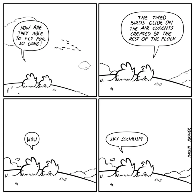 A comic about two mice looking at birds 