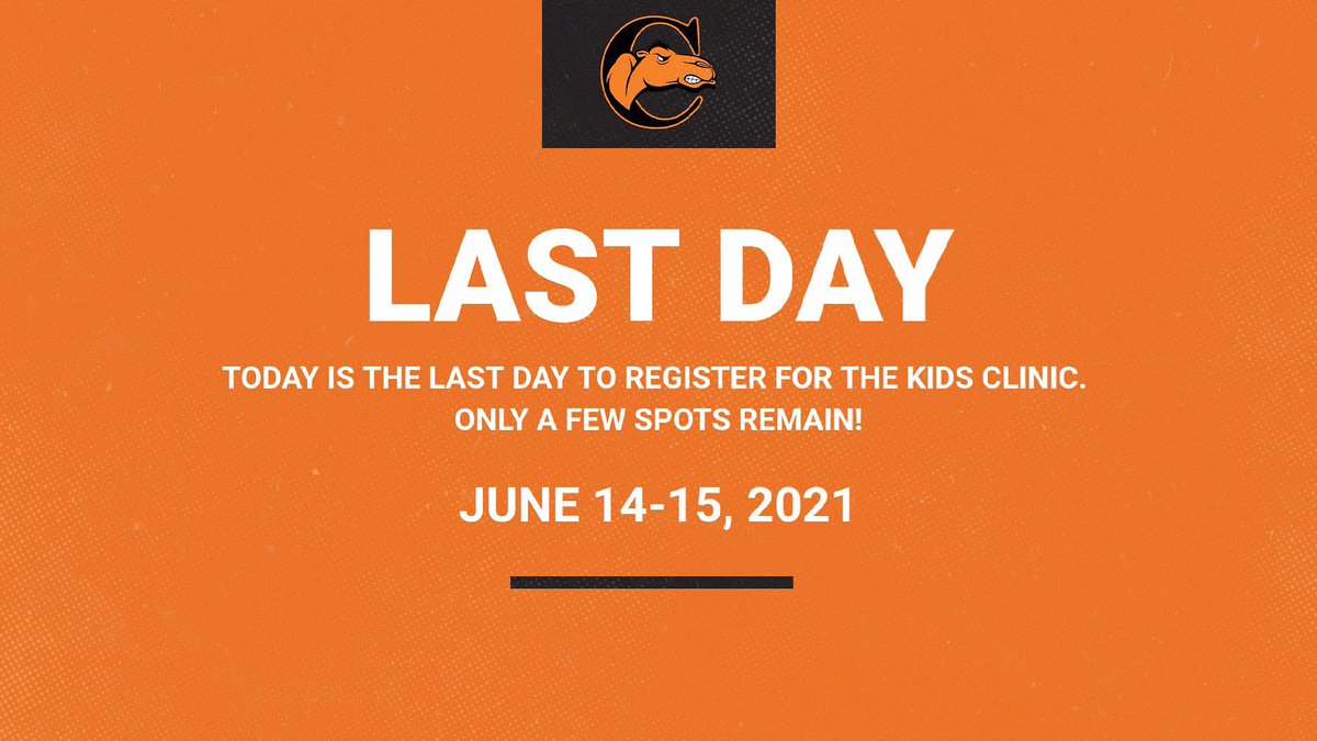 GoCamelsCheer's tweet photo. Today is the last day to get registered! You don’t want to miss it! https://t.co/JlEsplCxR8
