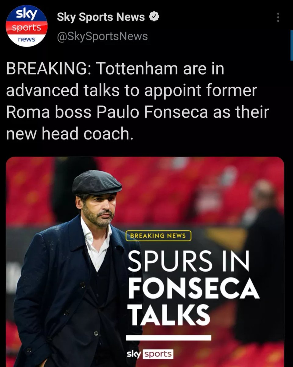 FootballAllDa's tweet photo. Hate to say it, But a great move by spurs ffs, They'll get progressive football they crave, Probably won't get great results but the football will be attacking, Like they claim they care about above all now

#Spurs #Tottenham #Fonseca #Roma https://t.co/9buKLfQ9WH
