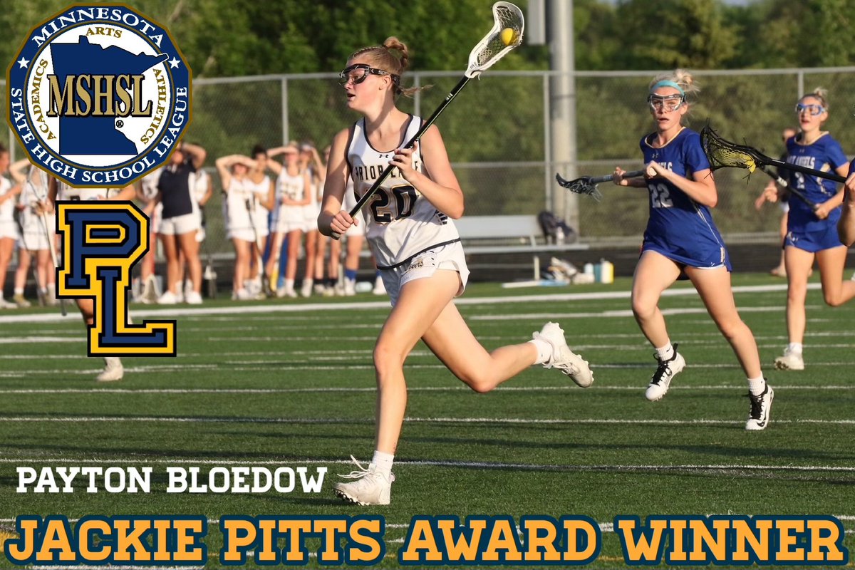 Congrats to PL Senior, Payton Bloedow, on being named the 2021 Jackie Pitts Award Winner!💙💛