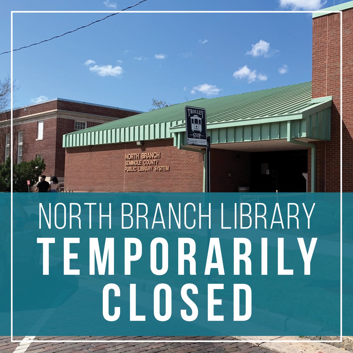 seminolecounty's tweet image. NORTH BRANCH LIBRARY TEMPORARY CLOSURE: The @SeminoleLibrary North Branch is temporarily closed for building maintenance; re-opening expected this Saturday, 6/12. Updates and extensions will be posted to Library social media. More info: (407) 665-1500