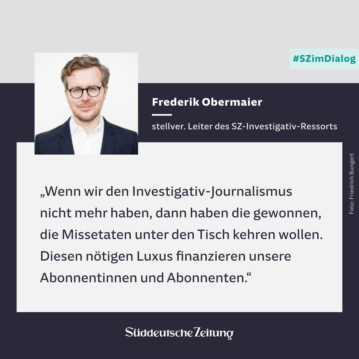SZ's tweet photo. Auf die Frage, wie die investigative Recherche bei der @SZ finanziert wird, antwortet @f_obermaier, stellver. Ressortleiter @SZ_Investigativ. #SZimDialog https://t.co/vCwHnup5Ko https://t.co/SQ43wYTJGY
