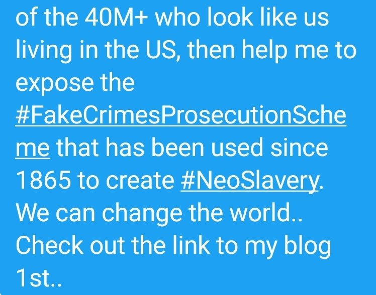 blackcointelpro's tweet photo. I've cracked code plaguing #BlackPeople in the US πΊπΈ since the 1865 #13thAmendment. We've been duped! The overwhelming majority of arrests of #BlackMen in #AmeriKKKa are for #FakeCrimes & lawyers of #BarAssociation are dedicated to have you #PleaGuilty = #NeoSlavery! Check Blog https://t.co/ZoDqMohOBp