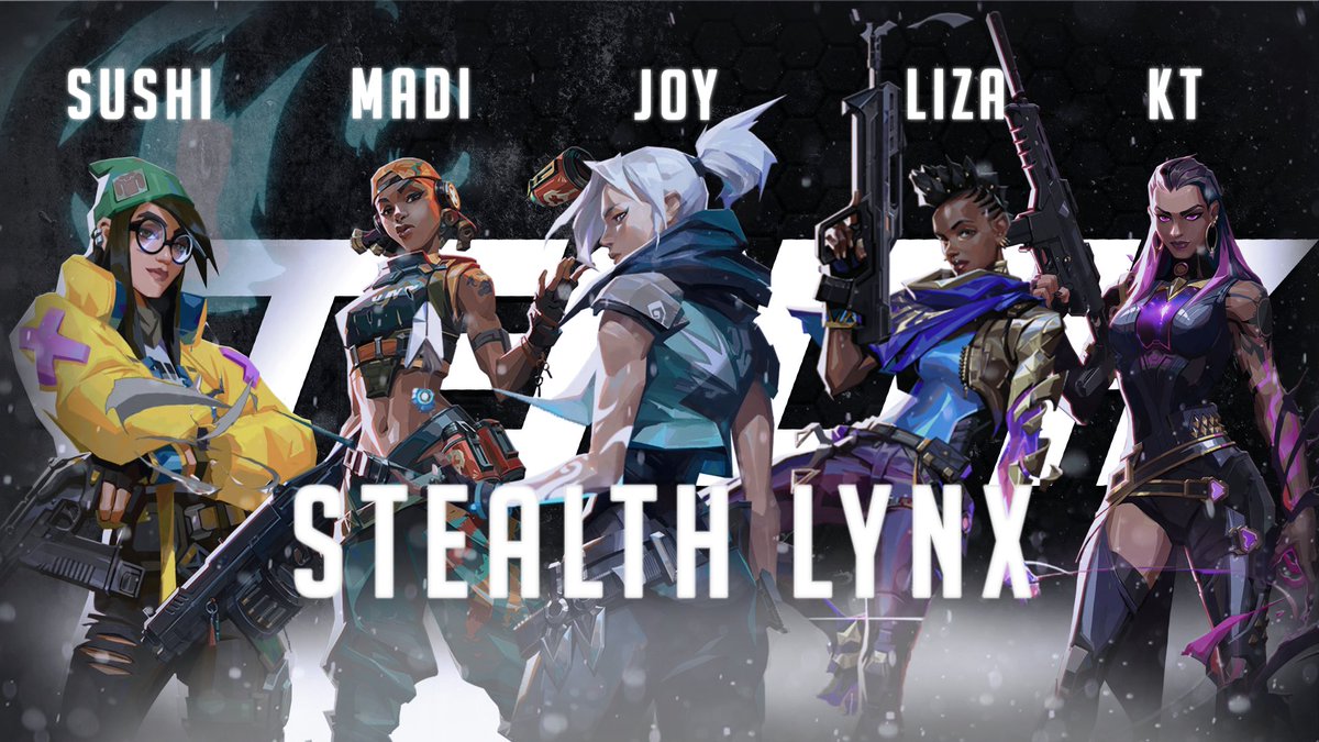 StealthEsportGG's tweet photo. Stealth is proud to announce the addition of Stealth Lynx, our brand new all female VALORANT roster! 

Please welcome: 
@_madisonVAL 
@sobersushi01 
@nashigd_ 
@katehlol 
@joycieVAL https://t.co/xnNydM15KT
