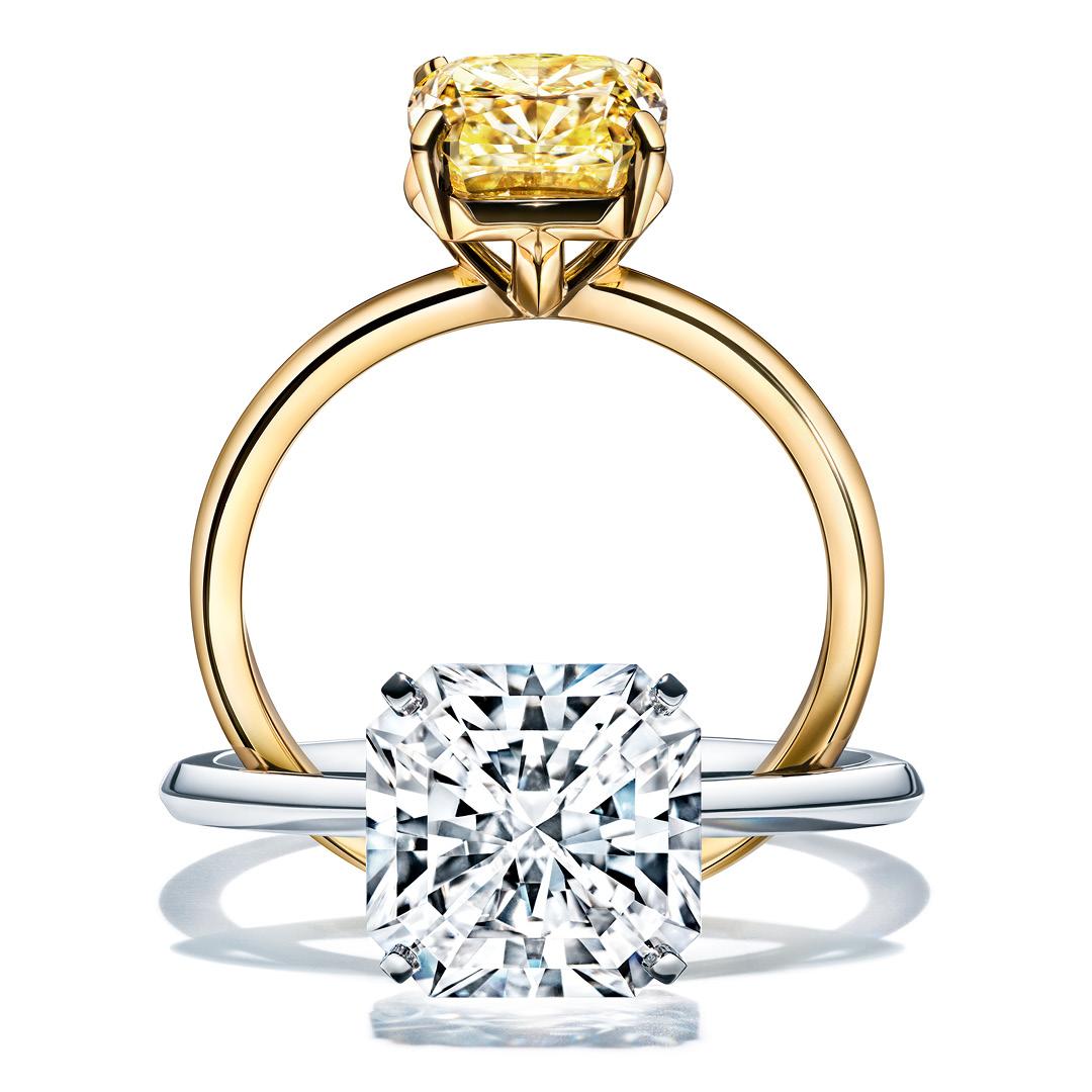 TiffanyAndCo's tweet image. Hers and hers. Whether she prefers a yellow or white diamond is your call. Discover more: bit.ly/358bVnv #StandForLove #Pride #TiffanyAndCo