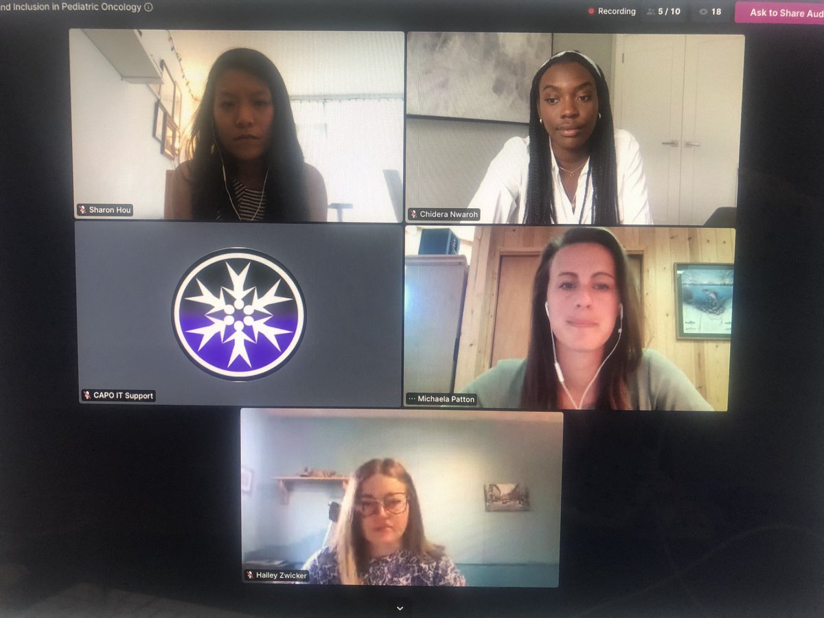 SchulteFiona's tweet photo. SO PROUD of this amazing team presenting on some of our #EDI initiatives in #pediatric #psychosocial  #oncology and #sicklecelldisease. @sharonhjhou @PattonMichaela @ChideraNwaroh @ZwickerHailey @CAPO_ACOP #CAPO2021 https://t.co/5mf7k3F1St