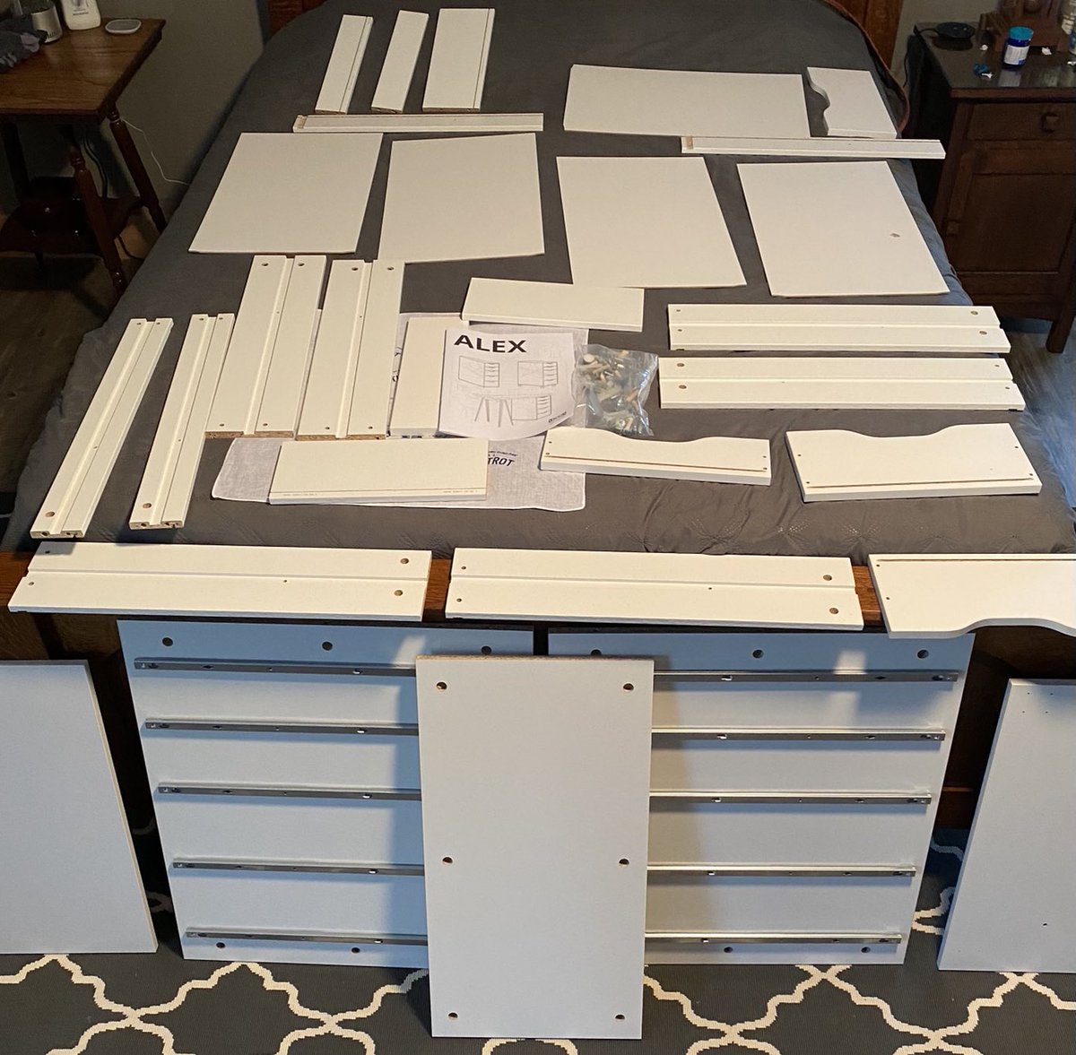 BradMaisto's tweet photo. Is it “obvious” what store we visited this past weekend? My wife thought I needed some more storage space in my closet. #maistomountain #IKEAproject #IkeaAlex #morestoragespace #onlycomesinwhite #picturedirections #universalinstructions https://t.co/kM8dwAGPj9