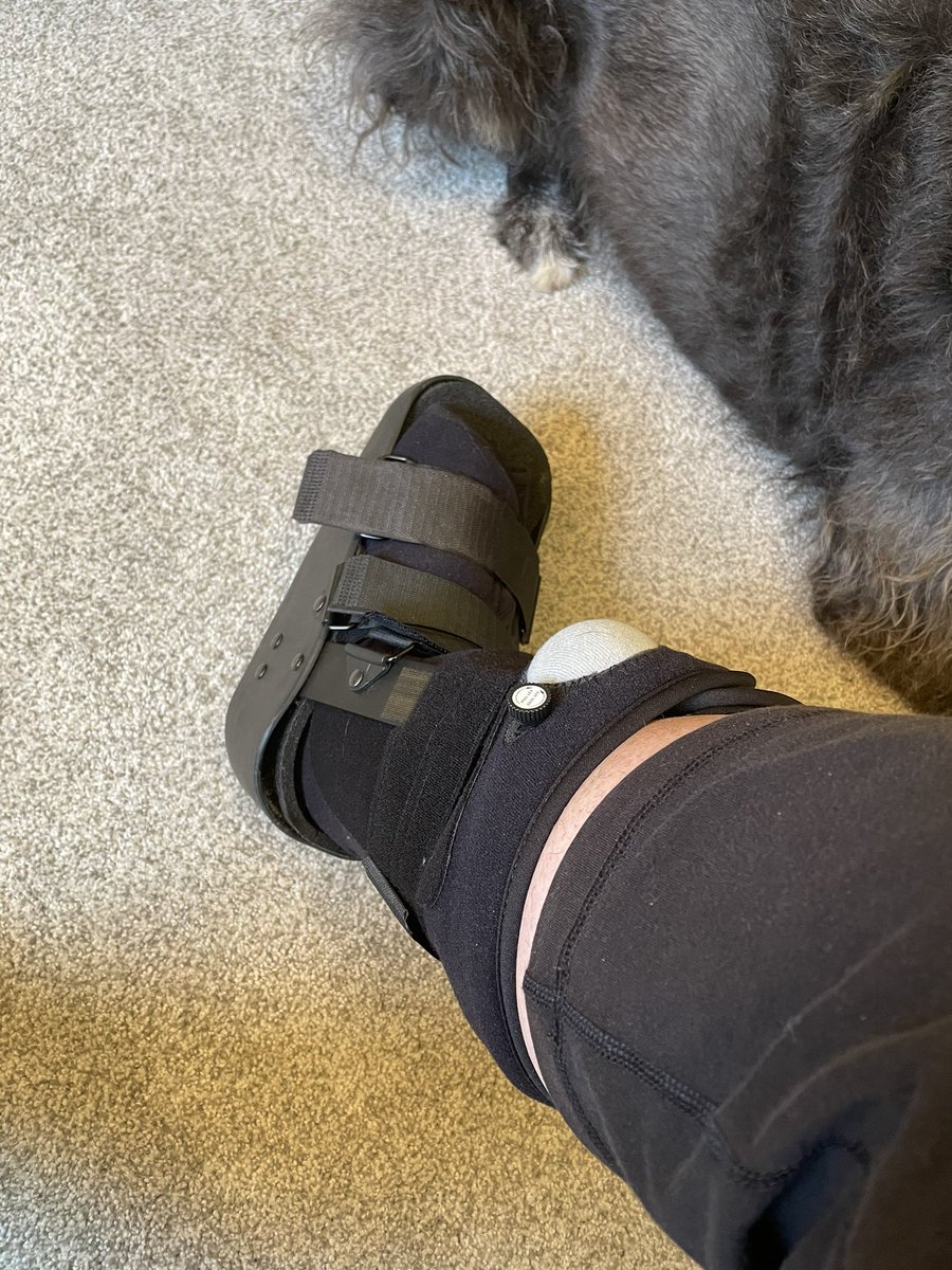 Stacy_B_Irish's tweet photo. @SouthwestAir Do you think I would be able to get early boarding with this boot? I need a front row because I need to take it off while flying. https://t.co/jHGJfI4JYx