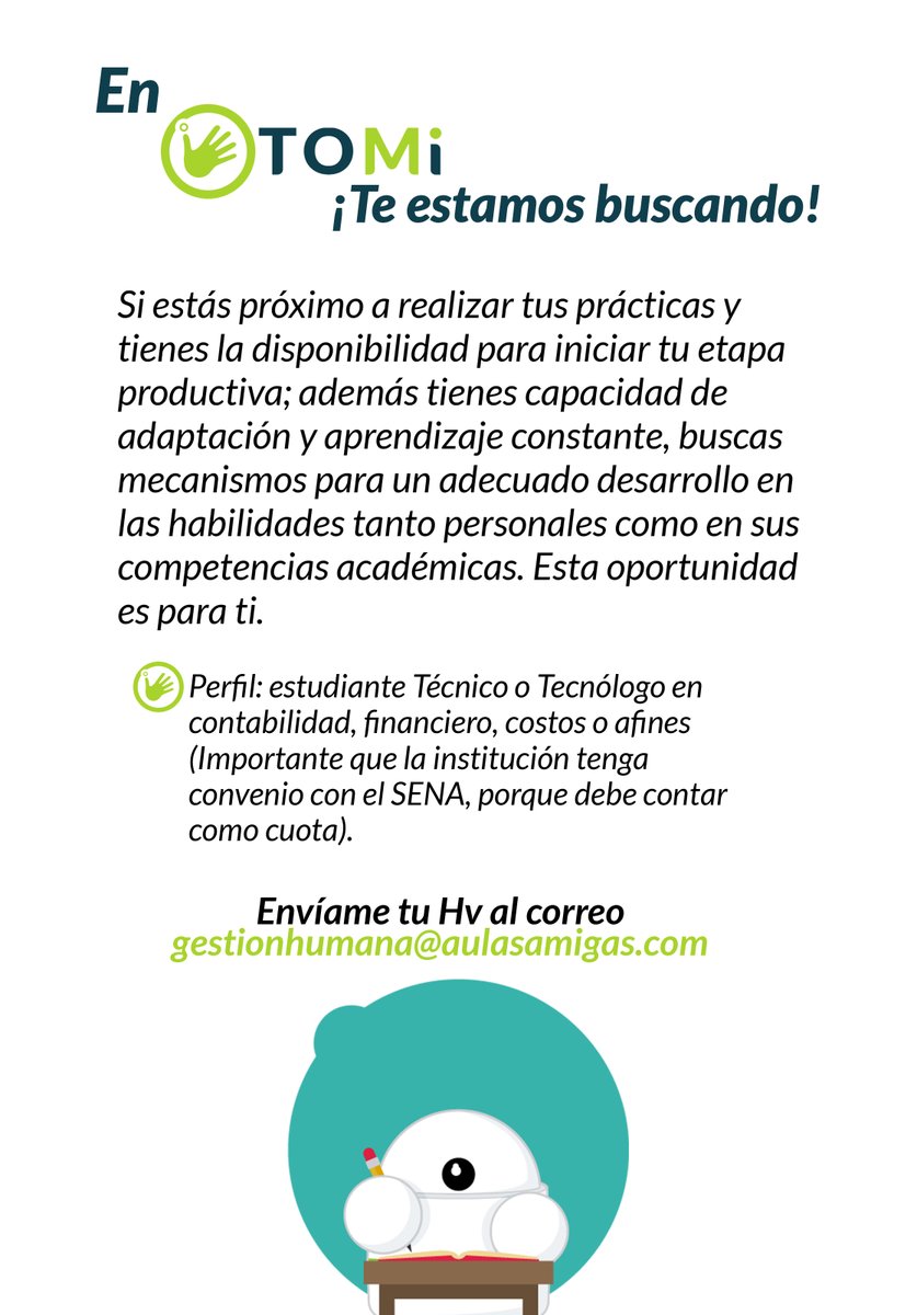 mkatherineg's tweet photo. 📢 #AprendizFinananciero 
💼  https://t.co/NsYwJaWKKW (https://t.co/6yKttGdd8d) 📍 Medellín-Antioquia
📌Recuerda enviarme tu HV al correo electrónico: gestionhumana@aulasamigas.com
¡Éxitos a todos! https://t.co/JgiB3V448C