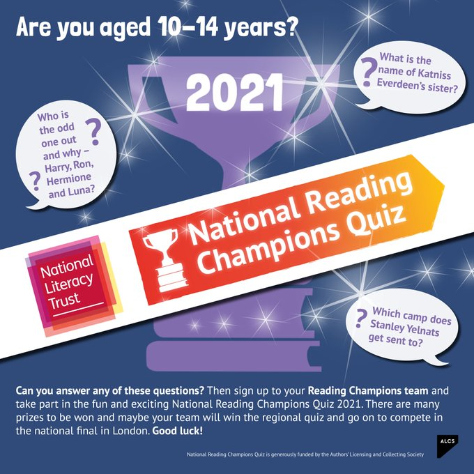 CONGRATULATIONS to our Year 7 and Year 8 Team who came 1st out of over 30 teams in the South of England Regional Heat of the National Reading Champions Quiz this afternoon. They will now go forward to the national final on 24th June. #NRCQuiz2021 <a href="/Literacy_Trust/">National Literacy Trust</a>