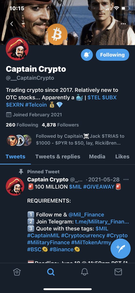 lifefullthrotl's tweet photo. @__CaptainCrypto @Mil_Finance @cz_binance @binance @BinanceChain @BinanceUS @PancakeSwap Thank you for all you do! 🤘🏻

$MIL #CaptainMIL #Cryptocurrency #Crypto #MilitaryFinance #MilTokenArmy #BSC  #Binance https://t.co/q8b7RJzQm5