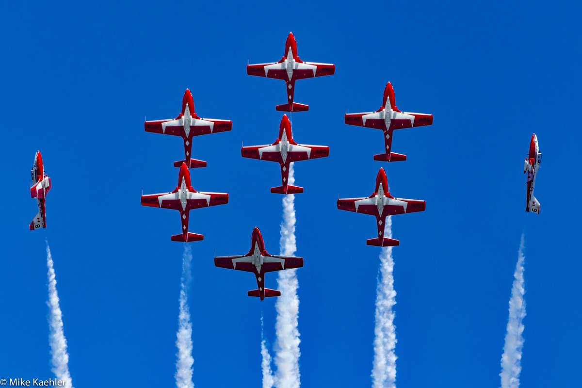 CFSnowbirds's tweet photo. Today is our first day on the road for airshow season! Departing 🛫Moose Jaw for 🛬Windsor Ontario. See you this evening!! 🌅
📷 Mike Kaehler. #opinspiration #aviation #RCAF #cfsnowbirds https://t.co/uPXgxeBDTe