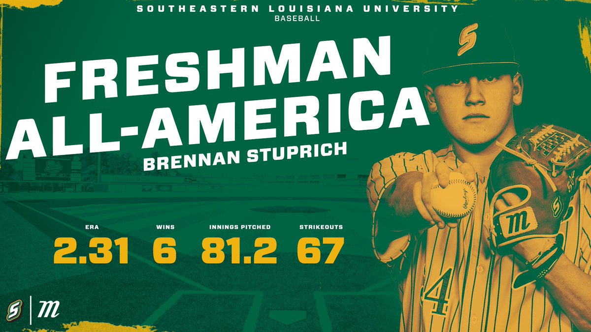 LionUpBaseball's tweet photo. Congratulations to the @SouthlandSports regular-season ERA leader &amp; current Lion Brennan Stuprich for some well-deserved national recognition. #LionUp https://t.co/VvwCu3MTBU