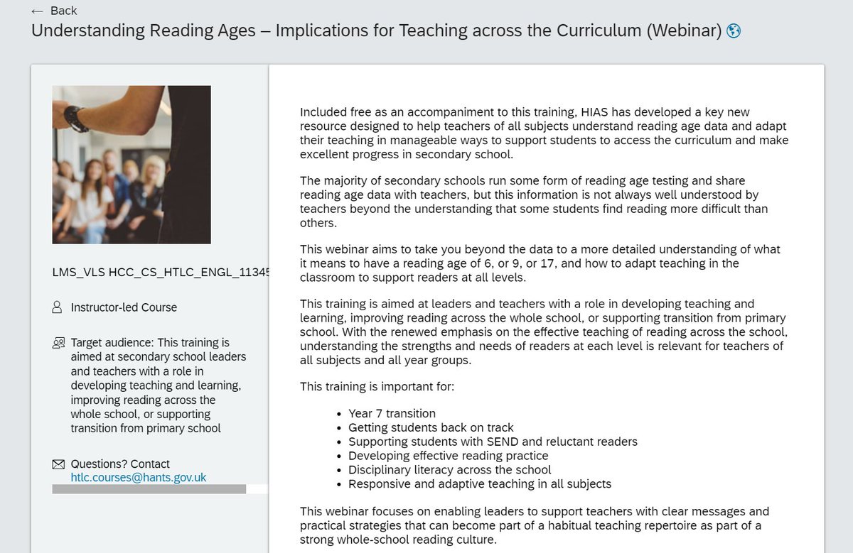 hiasenglish's tweet photo. Book now via the Learning Zone for our 'Understanding Reading Ages' webinar on 7 July. Intended for leaders/teachers with responsibility for reading and literacy - support your team to make sense of reading data and its implications for classroom teaching across the curriculum. https://t.co/NoqRFk3X5o