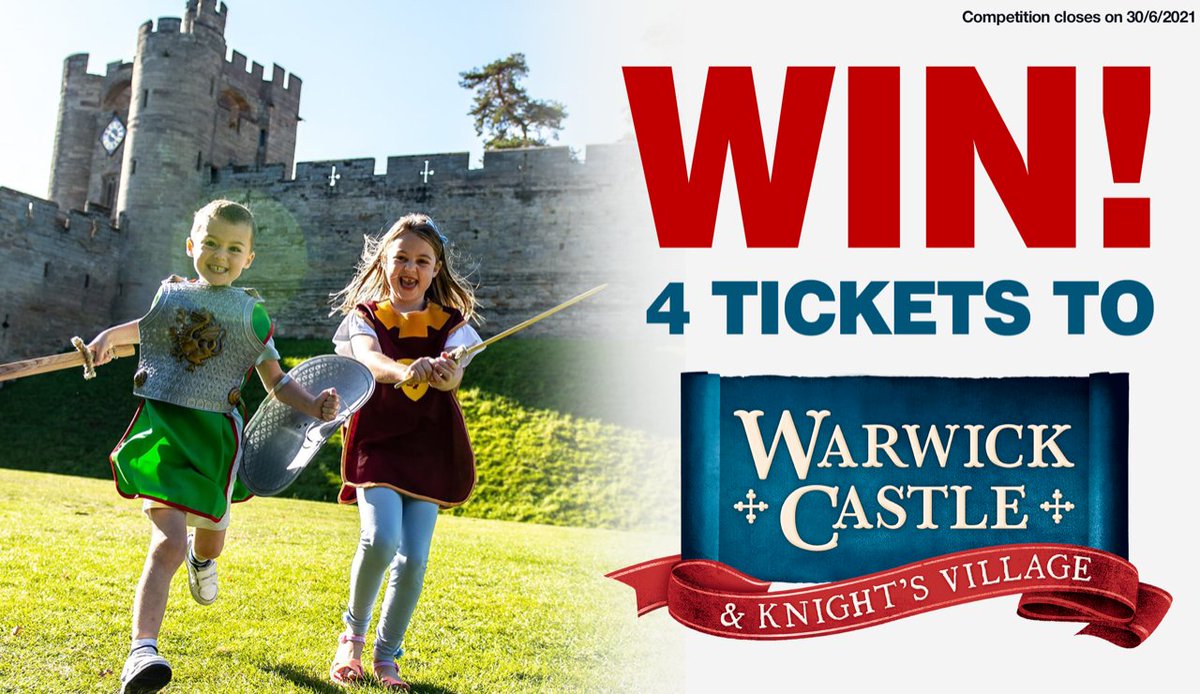 #WIN 4 tickets to <a href="/WarwickCastle/">Warwick Castle</a>!

FOLLOW + RT before 30/6 for your chance to win!