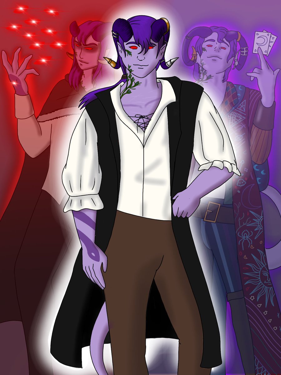 TieflingTraders's tweet photo. Long May He Reign, some #fanart of the three “Tealeaves” #kingsleytealeaf #MollymaukTealeaf #luciennonagon #criticalrolefanart #CriticalRole @CriticalRole @executivegoth https://t.co/uS6lI7b1Z0