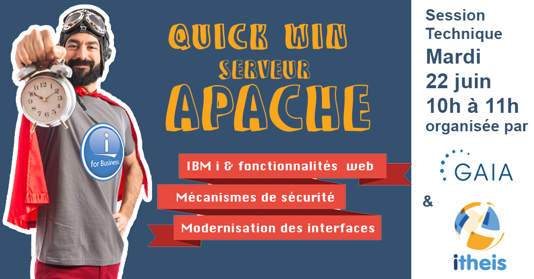itheis_IBMi's tweet image. 🚀Propulsez vos applications #IBMi dans le Monde Web !💻
Le 22/06 à 10h, Session Technique Quick Win Serveur #Apache avec Nathanael Bonnet de @GaiaFrance  et @TLabrunie  d&apos;@itheis_IBMi  
▶️ bit.ly/3glpcOA