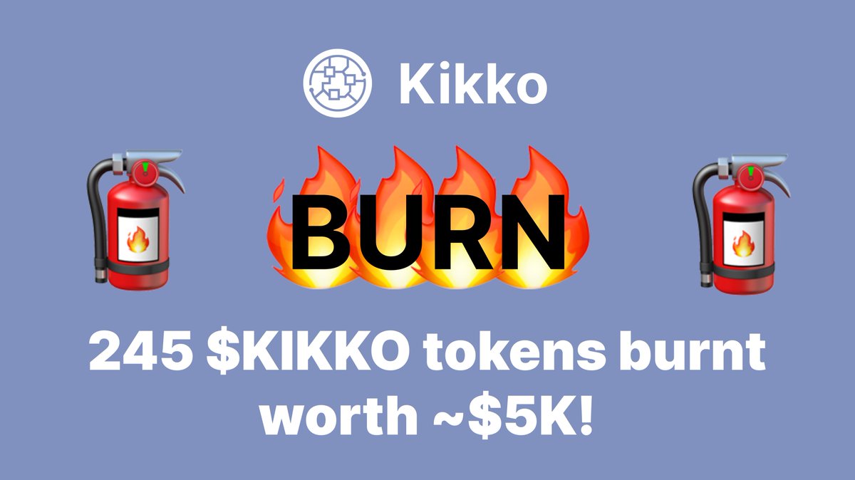 🧯🔥 245 $KIKKO worth $5100+ have been #BURNT after 2 hours of farm launch! 

Stake in our yield farm with deflationary tokenomics at bit.ly/kikko-ap

Join our 1,000+ Telegram community members for member-only updates at bit.ly/kikko-tg

#DeFi #BSC