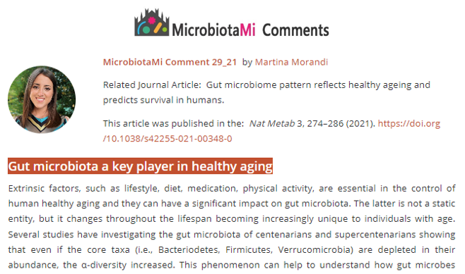 #MicrobiotaMiComment by <a href="/MartinaMorandi5/">Martina Morandi</a> "Gut #microbiota a key player in healthy #aging" microbiotami.com/2021/06/01/gut…