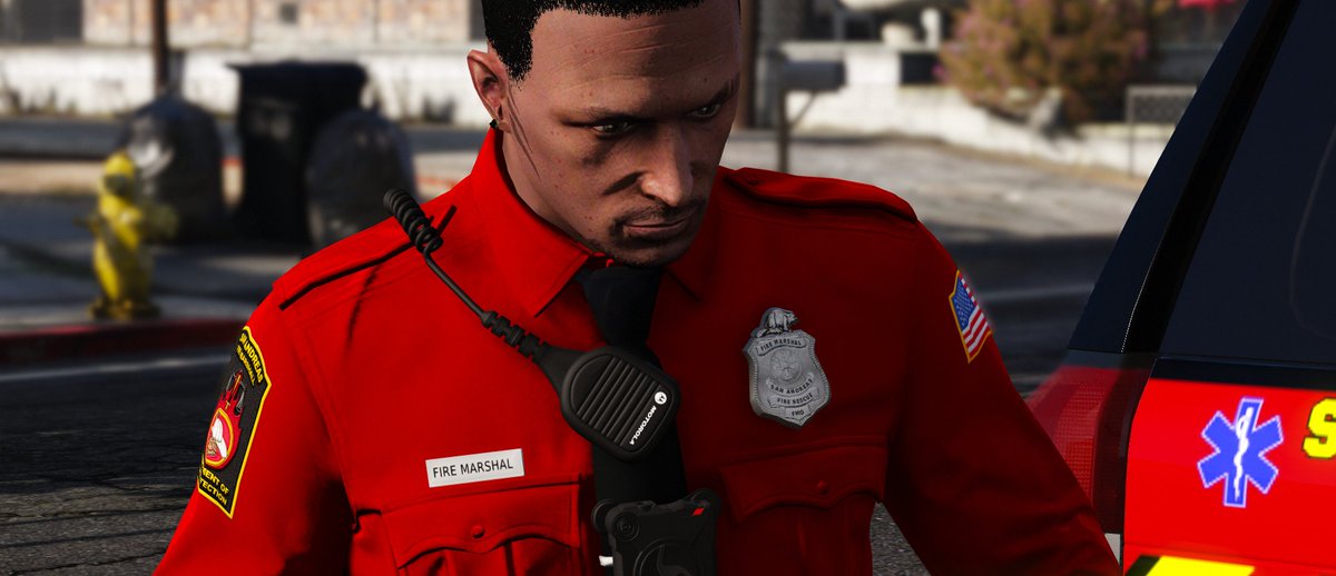 statewiderp_'s tweet photo. San Andreas Fire Marshal's enforcing Fire Code throughout the State! Here is them doing a routine inspection in Paleto Bay.

#SAFR #FireMarshal #StatewideRP https://t.co/6ykIdJnR6O