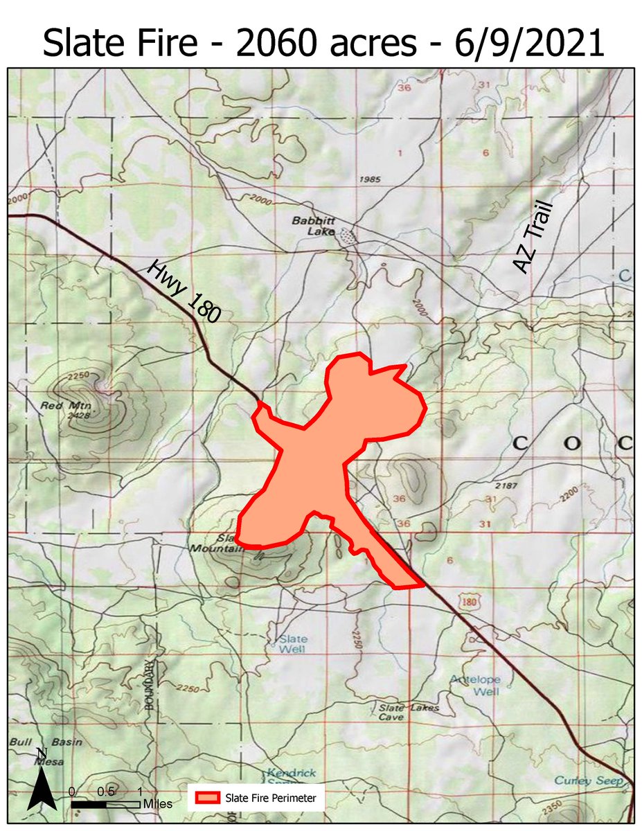 CoconinoNF's tweet image. The #SlateFire is now at 2,000 acres, and Highway 180 is still closed in the area. 

More information: conta.cc/2TcZnbR