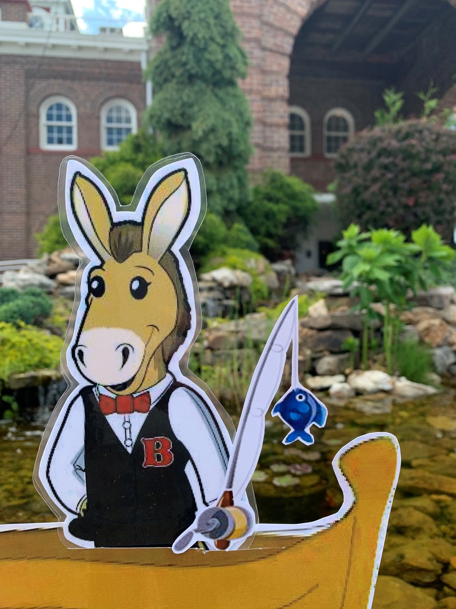 MoStateFair's tweet photo. #LilBart enjoying #NationalGoFishingDay in front of the  #MoStateFair Coliseum! Are we doing this right @MDC_online? #MoStateFair #OurMissouriCelebration 🎣🐟😎 https://t.co/6AhXuHoeoU